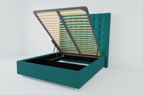 Кровать Венеция ЛЮКС с ПМ 1400 (велюр бирюзовый) в Талице - talica.ok-mebel.com | фото