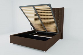 Кровать Венеция ЛЮКС с ПМ 1800 (экокожа коричневая) в Талице - talica.ok-mebel.com | фото 2