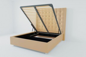 Кровать Венеция ЛЮКС с ПМ 900 (экокожа бежевая) в Талице - talica.ok-mebel.com | фото