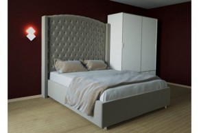 Кровать Версаль ЛЮКС с ПМ 1200 (велюр серый) в Талице - talica.ok-mebel.com | фото