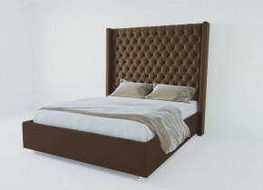 Кровать Версаль ЛЮКС с ПМ 2000 (экокожа коричневая) в Талице - talica.ok-mebel.com | фото