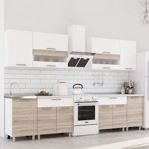 Кухня Айсбери 2.4 м (Белый/Дуб Сонома) в Талице - talica.ok-mebel.com | фото