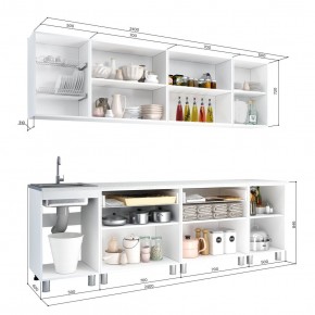 Кухня Айсбери 2.4 м (Белый/Дуб Сонома) в Талице - talica.ok-mebel.com | фото 2