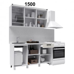 Кухня ДИОР 1500 (Белый/Дуб Крафт белый) в Талице - talica.ok-mebel.com | фото 2