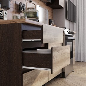Кухня Энигма 1.6 м (венге/дуб каньон) в Талице - talica.ok-mebel.com | фото 2