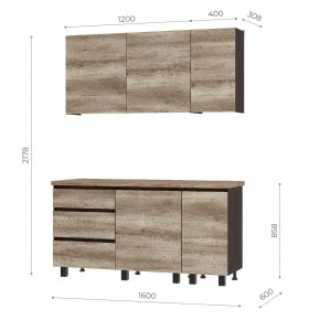 Кухня Энигма 1.6 м (венге/дуб каньон) в Талице - talica.ok-mebel.com | фото 5