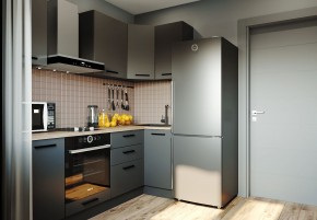 Кухня угловая Антрацит 2200х1000 (Стол. 38мм) в Талице - talica.ok-mebel.com | фото