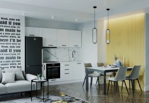 Кухонный гарнитур Белый Глянец 2550 (Стол. 26мм) в Талице - talica.ok-mebel.com | фото