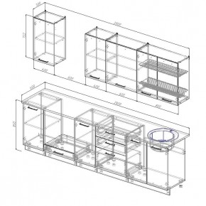 Кухонный гарнитур Графика 2800 (Стол. 26мм) в Талице - talica.ok-mebel.com | фото 2