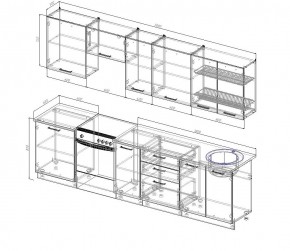 Кухонный гарнитур Графика 3000 (Стол. 26мм) в Талице - talica.ok-mebel.com | фото 2