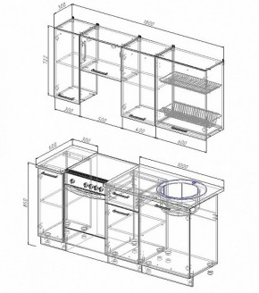 Кухонный гарнитур Жемчуг 1800 (Стол. 26мм) в Талице - talica.ok-mebel.com | фото 2