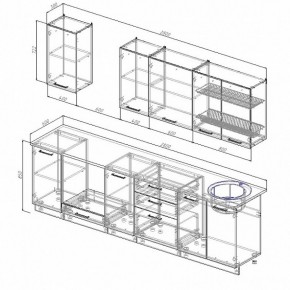 Кухонный гарнитур Жемчуг 2800 (Стол. 26мм) в Талице - talica.ok-mebel.com | фото 2