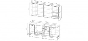 Кухонный гарнитур Каппучино 2200 h950 (Стол. 38мм) в Талице - talica.ok-mebel.com | фото 2