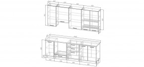Кухонный гарнитур Каппучино 2400 h950 (Стол. 26мм) в Талице - talica.ok-mebel.com | фото 2