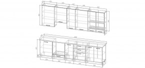 Кухонный гарнитур Каппучино 3000 h950 (Стол. 26мм) в Талице - talica.ok-mebel.com | фото 2