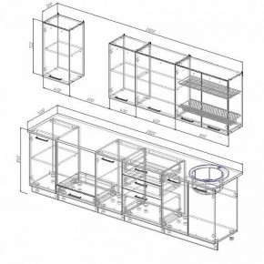 Кухонный гарнитур Шампань 2800 (Стол. 26мм) в Талице - talica.ok-mebel.com | фото 2