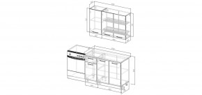Кухонный гарнитур Смоки 1200 (Стол. 26мм) в Талице - talica.ok-mebel.com | фото 2