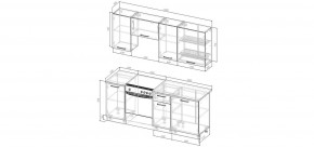 Кухонный гарнитур Смоки 2000 (Стол. 26мм) в Талице - talica.ok-mebel.com | фото 2
