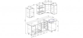 Кухонный гарнитур угловой Дели 2200*1000 (Стол. 38мм) в Талице - talica.ok-mebel.com | фото 2