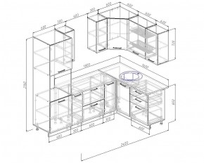 Кухонный гарнитур угловой Дели 2400*1600 (Стол. 38мм) в Талице - talica.ok-mebel.com | фото 2
