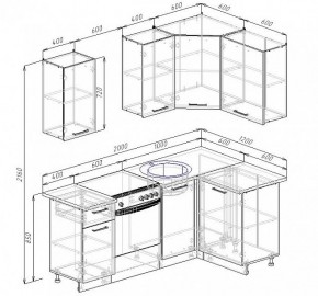 Кухонный гарнитур угловой Графика 2000х1200 (Стол. 38мм) в Талице - talica.ok-mebel.com | фото 2