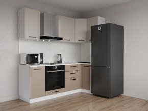Кухонный гарнитур угловой Каппучино 2200*1000 (Стол. 26мм) в Талице - talica.ok-mebel.com | фото