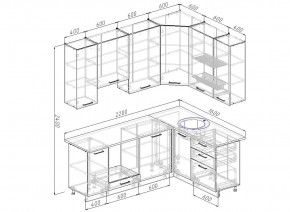 Кухонный гарнитур угловой Крафт 2200*1600 (Стол. 26мм) в Талице - talica.ok-mebel.com | фото 2