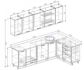 Кухонный гарнитур угловой Латте 2600х1600 (Стол. 38мм) в Талице - talica.ok-mebel.com | фото 2