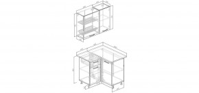 Кухонный гарнитур угловой Смоки 1000*1000 (Стол. 38 мм) в Талице - talica.ok-mebel.com | фото 2