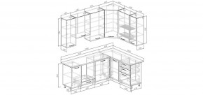 Кухонный гарнитур угловой Смоки 2200*1600 h950 (Стол. 38мм) в Талице - talica.ok-mebel.com | фото 2