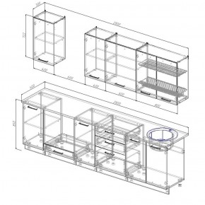 Кухонный гарнитур Вегас 2800 (Стол. 26мм) в Талице - talica.ok-mebel.com | фото 2