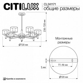 Люстра на штанге Citilux ELAN CL241171 в Талице - talica.ok-mebel.com | фото 12