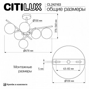 Люстра на штанге Citilux RONNY CL242163 в Талице - talica.ok-mebel.com | фото 12