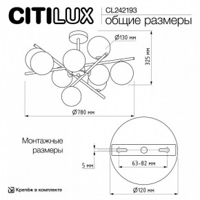 Люстра на штанге Citilux Ronny CL242193 в Талице - talica.ok-mebel.com | фото 8