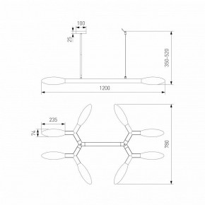Люстра на штанге Eurosvet Covalent 30180 черный в Талице - talica.ok-mebel.com | фото 3