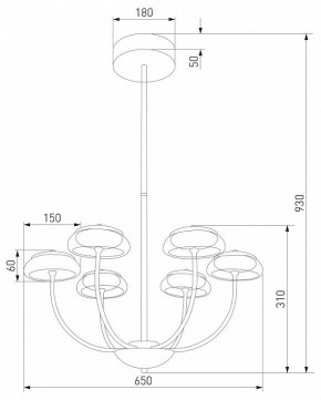 Люстра на штанге Eurosvet Fungo 50388 LED черный в Талице - talica.ok-mebel.com | фото 4