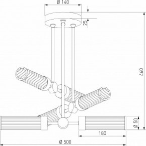 Люстра на штанге Eurosvet Oriens 60166/6 латунь в Талице - talica.ok-mebel.com | фото 5