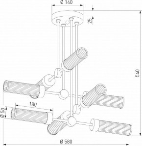 Люстра на штанге Eurosvet Oriens 60166/8 латунь в Талице - talica.ok-mebel.com | фото 3
