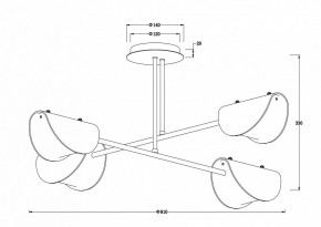 Люстра на штанге Freya Mallow FR5228PL-04C в Талице - talica.ok-mebel.com | фото 2