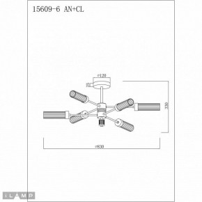 Люстра на штанге iLamp Evolution 15609-6 AN+CL в Талице - talica.ok-mebel.com | фото 2