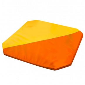 Мат гимнастический 1,3x1,3x0,05м складной скошенные углы цв.оранжевый-желтый в Талице - talica.ok-mebel.com | фото 1