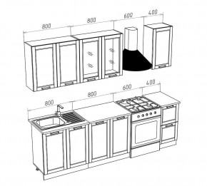 МИЛАНО Кухонный гарнитур 2,0 м Компоновка №1 (Орех) в Талице - talica.ok-mebel.com | фото 3