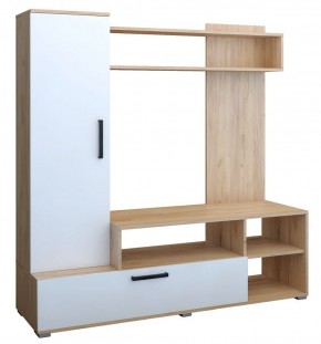 Мини-стенка Линда (дуб золотой/белый глянец) в Талице - talica.ok-mebel.com | фото 2