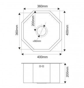 Мойка D400B Octavia MELANA Profline 1,2/200 ГРАФИТ врезная фигурная D400B в Талице - talica.ok-mebel.com | фото 3