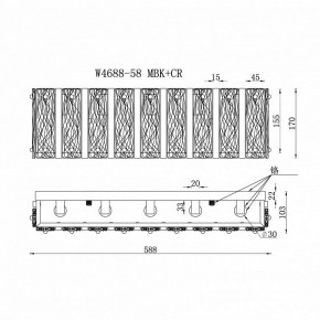 Накладной светильник iLamp Panorama W4688-58 MBK+CR в Талице - talica.ok-mebel.com | фото 2