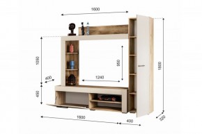 НИКОЛЬ Гостиная (Дуб крафт серый/софт айвори) в Талице - talica.ok-mebel.com | фото 2