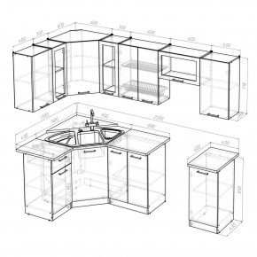 ОЛЬГА Кухонный гарнитур Оптима 1 (1300*2500 мм) в Талице - talica.ok-mebel.com | фото 2