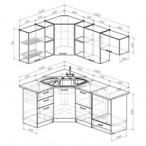 ОЛЬГА Кухонный гарнитур Оптима 4 (1400*2000 мм) в Талице - talica.ok-mebel.com | фото 2