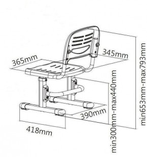 Парта-трансофрмер Amare II Pink + ящик + SST3 Pink в Талице - talica.ok-mebel.com | фото 8