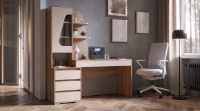 ПИФАГОР Стол компьютерный (дуб вотан/кашемир) в Талице - talica.ok-mebel.com | фото